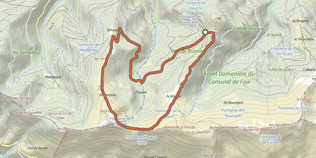 The La Pastorale en Barguillère track on the IGN map