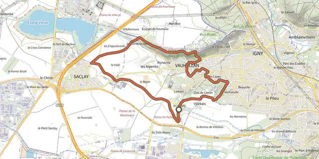 Tracé de Les Rigoles du Plateau sur le Plan IGN