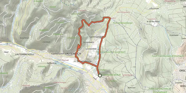 Tracé de Circuit entre grès et granit sur le Plan IGN