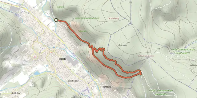 Tracé de Les carrières de Buhl sur le Plan IGN