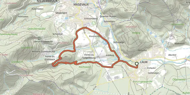 Tracé de Circuit de Lauw sur le Plan IGN