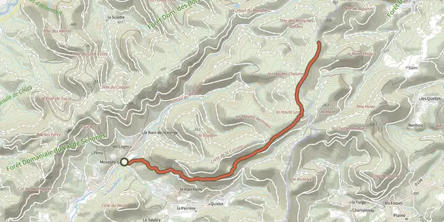 The Sentier des Passeurs track on the IGN map