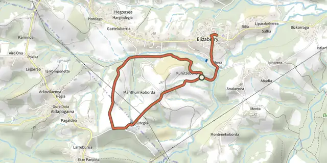 The Elizaberri track on the IGN map