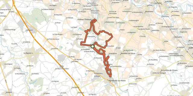 Tracé de Boucle de la Maine sur le Plan IGN