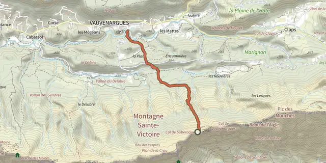 The Sentier des Plaideurs track on the IGN map
