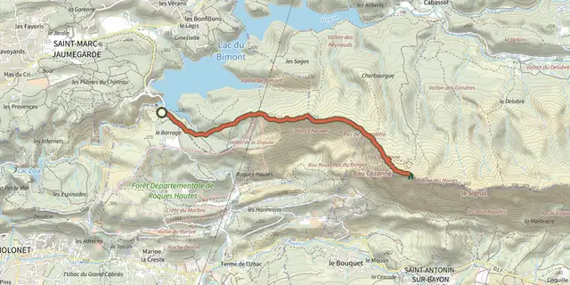 Tracé de Sentier Imoucha sur le Plan IGN