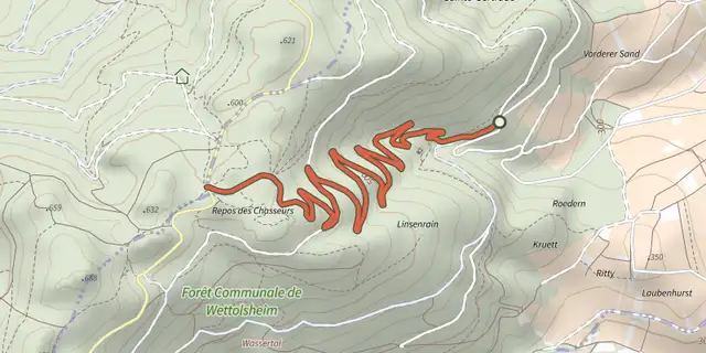 Tracé de Sentier Herzog sur le Plan IGN
