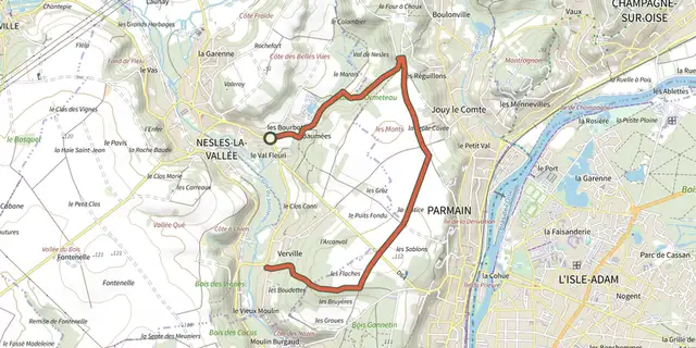 The Puits Fondu track on the IGN map