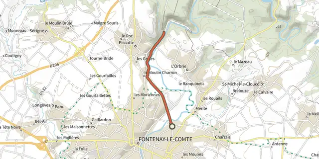 The Accès Domaine de Mélusine de Fontenay track on the IGN map