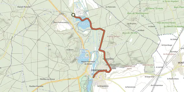 The Sentier des Ecrivains track on the IGN map