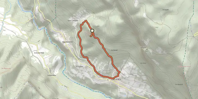 The Les Tours Saint-Jacques track on the IGN map
