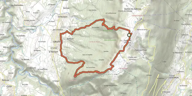 The Le Balcon du Semnoz track on the IGN map