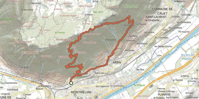 The Sentier des Buis track on the IGN map