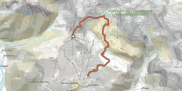 The Balade des 6 Lacs track on the IGN map
