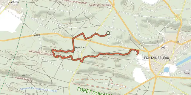 Tracé de Sentier Denecourt-Colinet 7 sur le Plan IGN