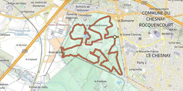 Tracé de Parcours randonnée sur le Plan IGN