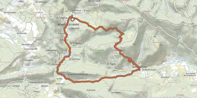 The Sentier Botanique track on the IGN map