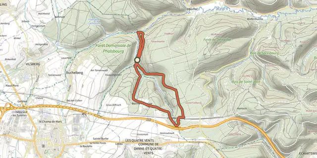 The Chemin des Italiens track on the IGN map