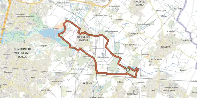 Tracé de Boucle des Bonniers sur le Plan IGN