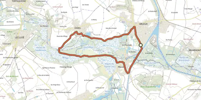 Tracé de Circuit des Aulx sur le Plan IGN