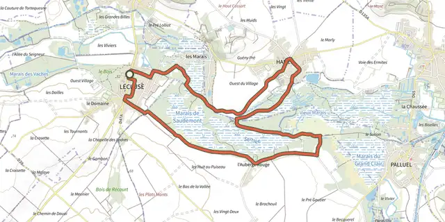 Tracé de Autour des Marais sur le Plan IGN