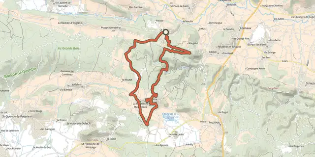 Tracé de Le chemin de Masmolène sur le Plan IGN
