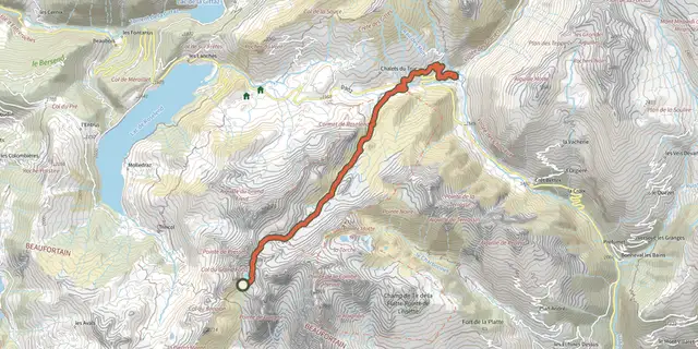 Tracé de Grand Tour de Tarentaise 3. Refuge de Presset sur le Plan IGN