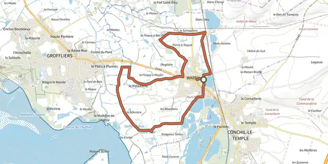 The La Tête de Vallée track on the IGN map