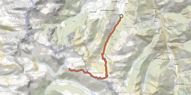 The Chemin de la Liberté par la Cuarde asp121 track on the IGN map