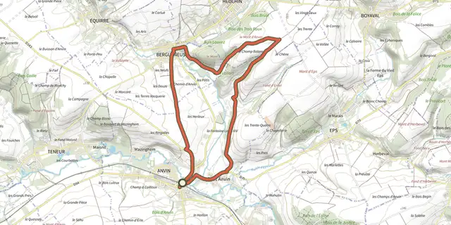 Tracé de Sentier Le Bliot sur le Plan IGN