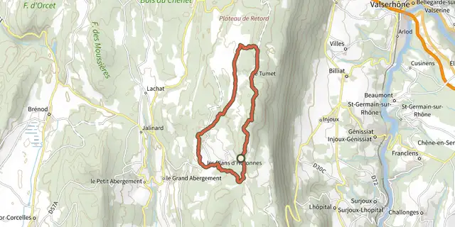 Tracé de Le Tour de Retord sur le Plan IGN
