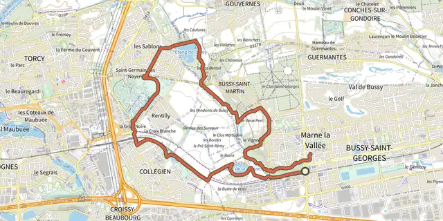 The Vallée de la Brosse track on the IGN map