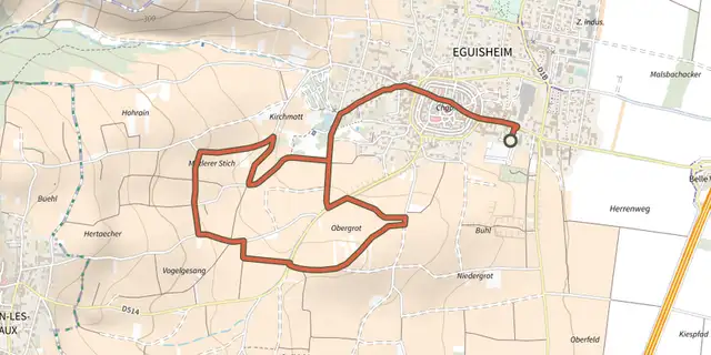 The La découverte du Sentier Viticole track on the IGN map