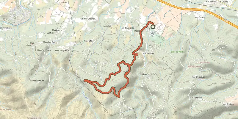 Map of the La Chapelle Saint-Laurent track on the IGN map, with the start and numbered waypoints