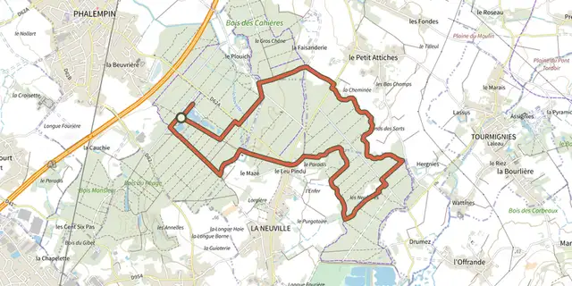 Tracé de Circuit de Phalempin sur le Plan IGN