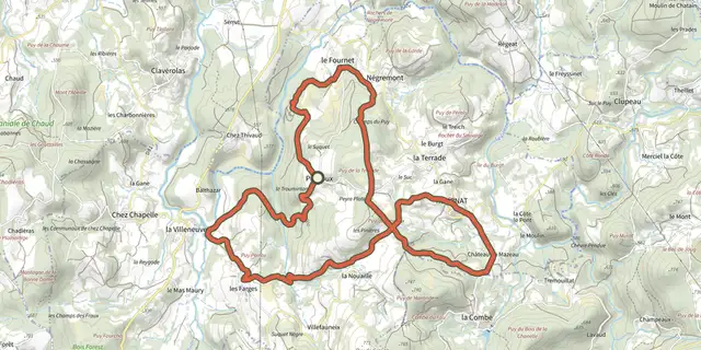 Tracé de Le circuit duPuy-Pointu sur le Plan IGN