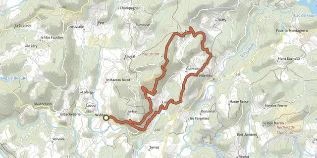 Tracé de Les Balcons de Guimont sur le Plan IGN