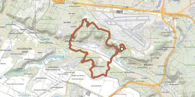 The Sentier Oberkampf track on the IGN map