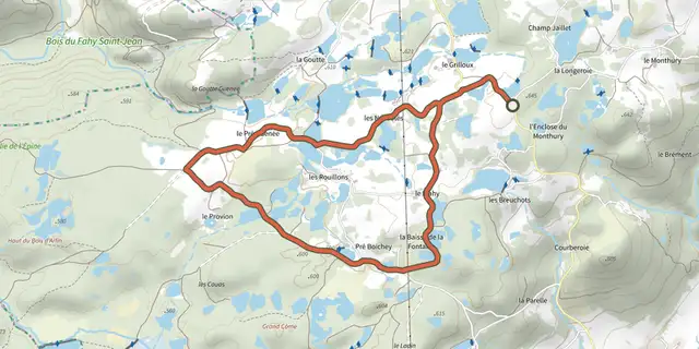 Tracé de La Petite Finlande sur le Plan IGN