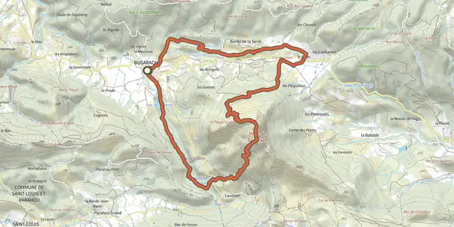 The Le Pech de Bugarach track on the IGN map