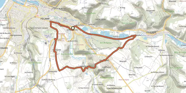 Tracé de Au cœur des deux vallées sur le Plan IGN