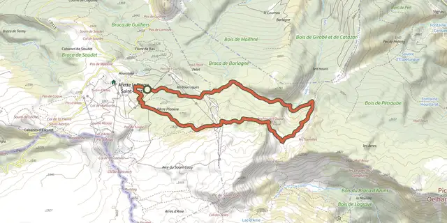 The Arres de Camplong track on the IGN map