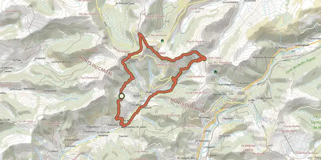 The Le Puy Mary - version 20km track on the IGN map
