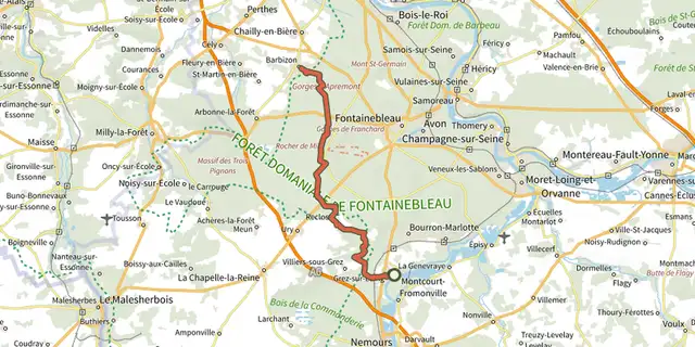 Tracé de Sentier Robert Louis Stevenson sur le Plan IGN