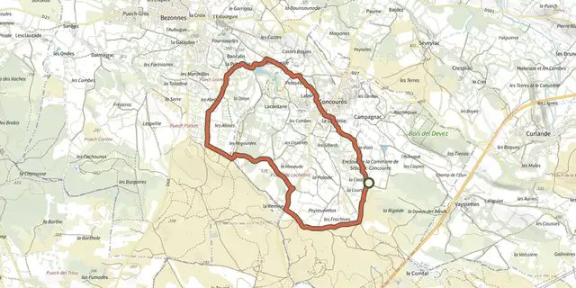 The Circuit 17 Concourès track on the IGN map