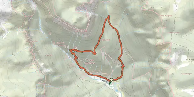 The Les carnets d'Achiane track on the IGN map