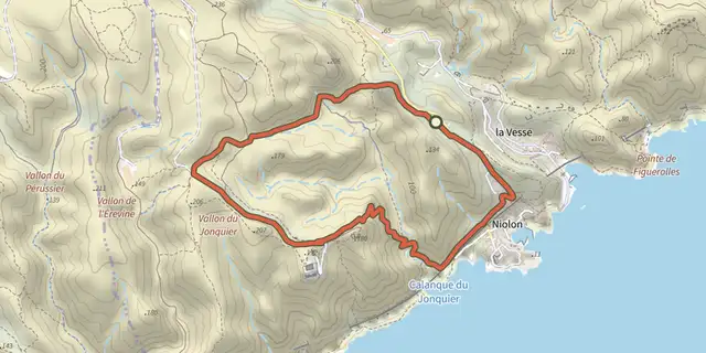 Tracé de Le fort de Niolon sur le Plan IGN