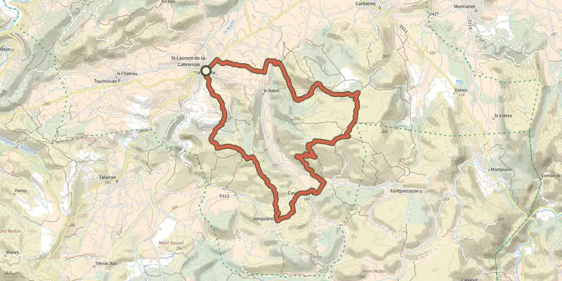 Carte du tracé de Le Cirque De Viviès sur le Plan IGN, départ et points de passage numérotés