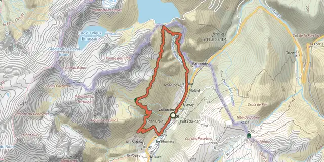 Tracé de Chalet de Loriaz sur le Plan IGN