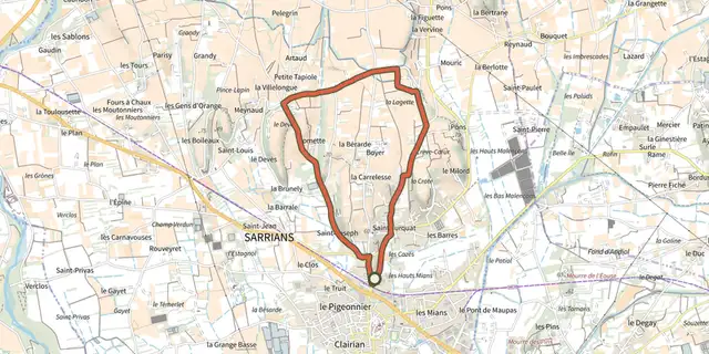 Tracé de Le Circuit des Vignes sur le Plan IGN